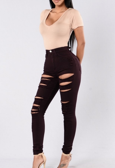 NWT Fashion Nova Distressed Jeans US 3 - Picture 4 of 11